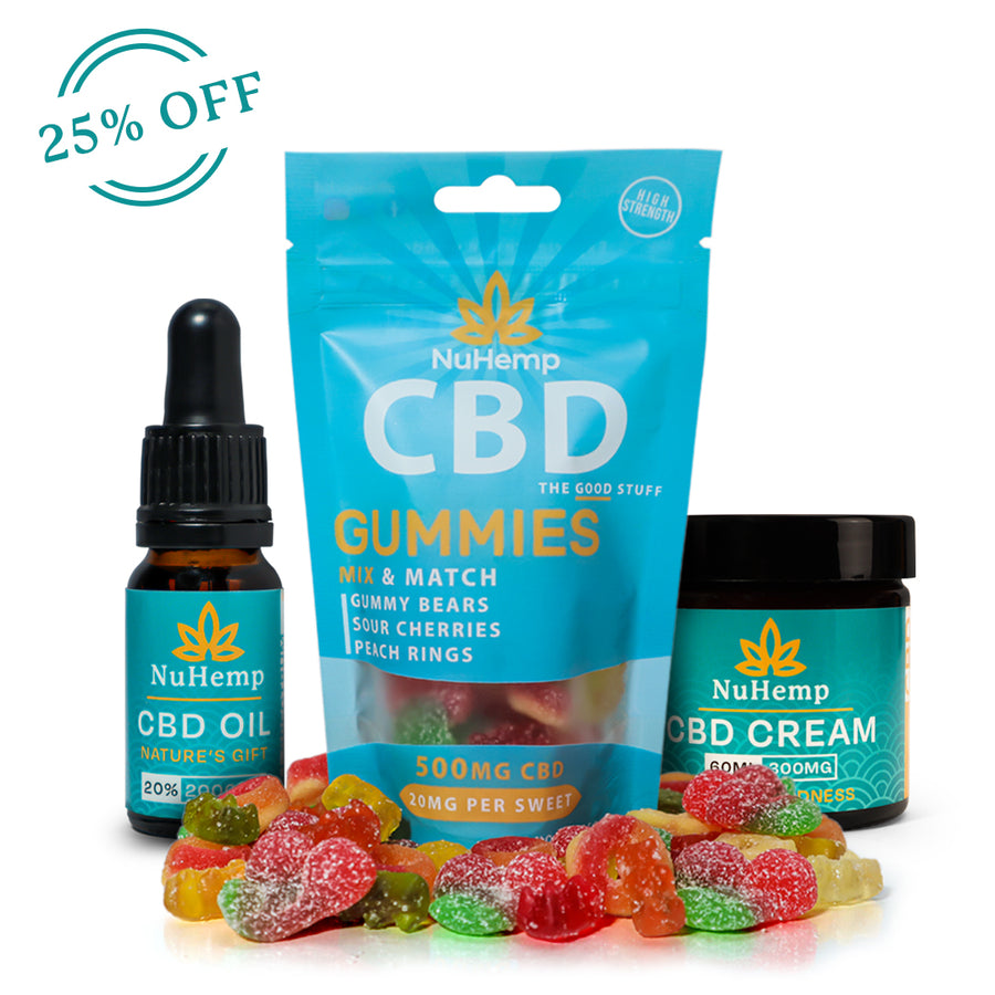 2000mg CBD Oil + Cream + Gummies - 25% OFF